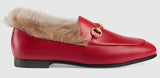 'Jordaan' Fur Loafer, Red
