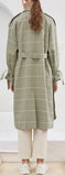 Belted Plaid Trench Coat