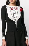 Tuxedo Printed Sweater