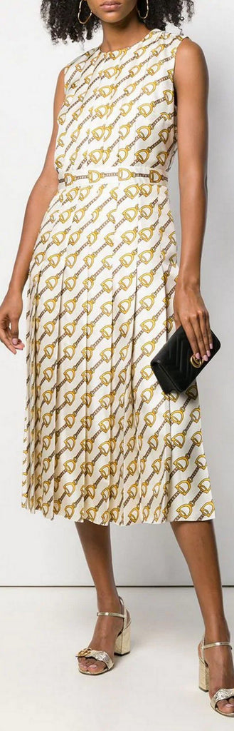 Horsebit Print Silk Dress | DESIGNER INSPIRED FASHIONS