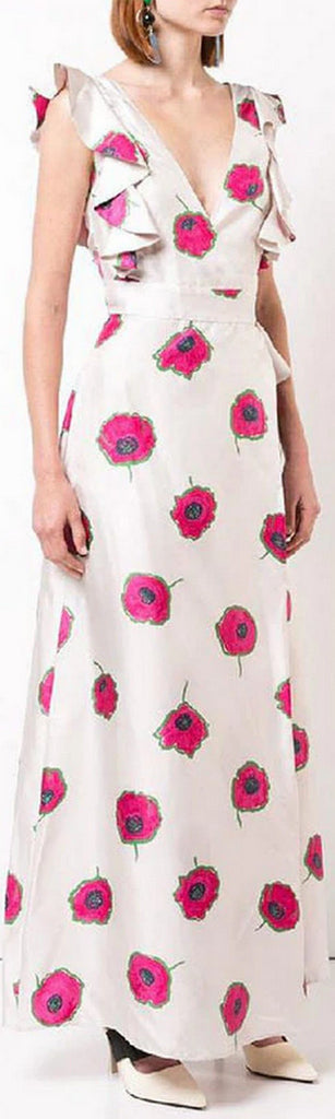 Long Floral Print Dress