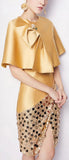 Asymmetrical Sequined Dress with Capelet