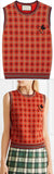 Appliquéd Checked Wool Vest