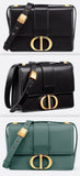 30 Montaigne Flap Bag - Black or Storm Blue | DESIGNER INSPIRED FASHIONS