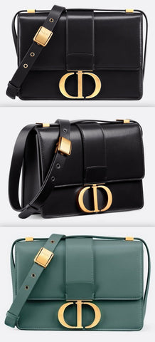 30 Montaigne Flap Bag - Black or Storm Blue | DESIGNER INSPIRED FASHIONS