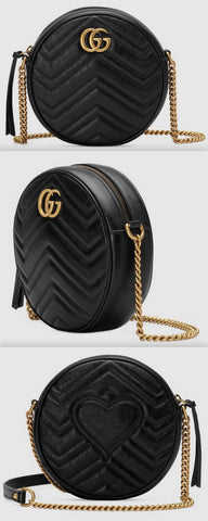 GG Marmont Mini Round Shoulder Bag, Black | DESIGNER INSPIRED FASHIONS