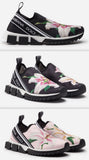 Sorrento Sneakers with Lily Print - Black or Pink | DESIGNER INSPIRED FASHIONS