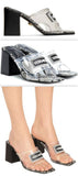Black & White Leather and PVC Sandals | DESIGNER INSPIRED FASHIONS