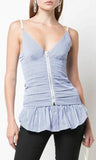 Ruched Zip Front Cami | DESIGNER INSPIRED FASHIONS