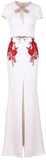 Embellished-Collar Floral-Embroidered Maxi Dress | DESIGNER INSPIRED FASHIONS