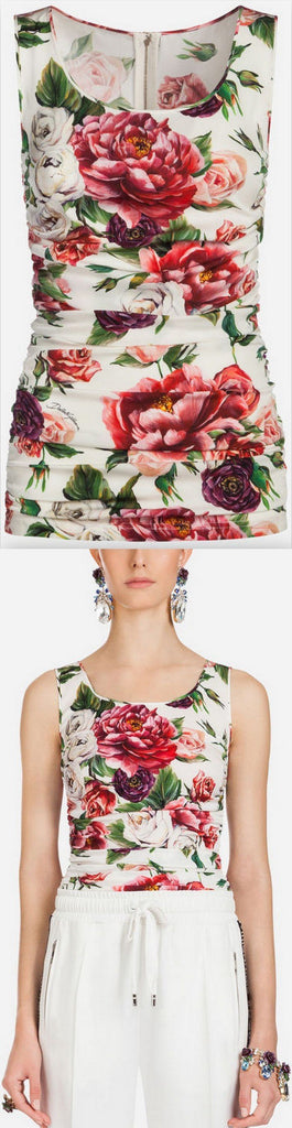 Peony Print Top