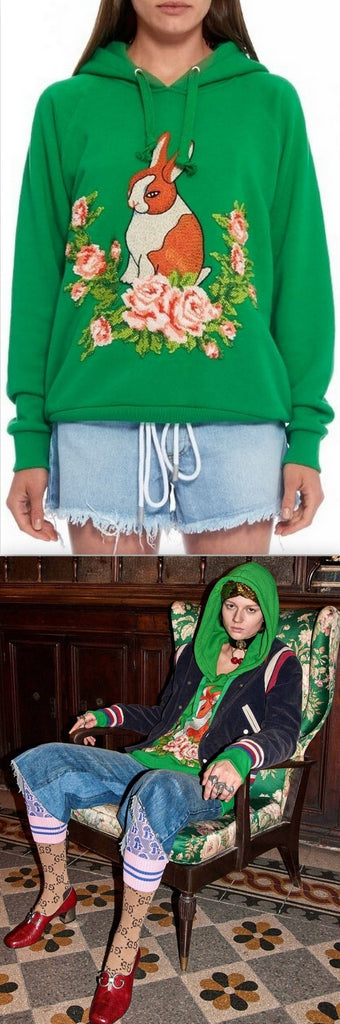 Rabbit Jersey Oversize Hooded Sweatshirt