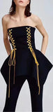 Strapless Lace-Up Top