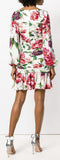 Peony Printed Ruched Waist Dress