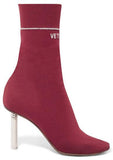 Sock Jersey Stretch Ankle Boots in Black or Red - DESIGNER INSPIRED FASHIONS