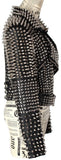 Black Heavily-Studded Faux-Leather Motorcycle Jacket - DESIGNER INSPIRED FASHIONS