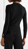 Faux-Pearl Embellished Ribbed-Knit Sweater