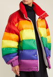 Rainbow Oversized Quilted Down Jacket