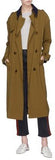 Contrast Collar Belted Trench Coat