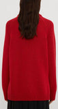 Turtle Neck Logo Sweater in Red