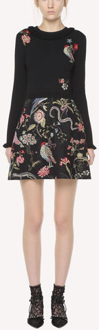 Flora and Fauna Intarsia Knit Dress