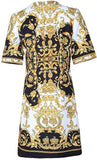 Baroque Print Embellished Mini Dress | DESIGNER INSPIRED FASHIONS