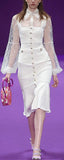 Button-Down Lace Panel Dress