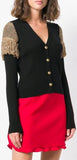 Fringed-Shoulder Cardigan Sweater