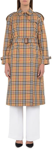 Vintage Check Cotton Trench Coat
