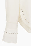 *Limited Stock* Crêpe de Chine Blouse with Hand-Applied Rhinestones