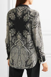 Paisley-Print Silk Crepe de Chine Blouse