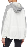Color-Block Contrast-Back Zip Hoodie, Grey/White