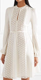 Lace-Paneled Crepe Dress