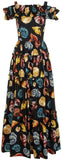 Cold-Shoulder Frilled Seashell Dress