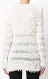 Textured Knit Sweater, White