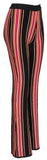 Long Striped Stretch Robe Coat and Pant Set