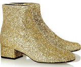 Glittered Leather Ankle Boot - (Fuchsia, Silver, Gold) - DESIGNER INSPIRED FASHIONS
