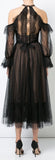 Black Lace Cold Shoulder Dress
