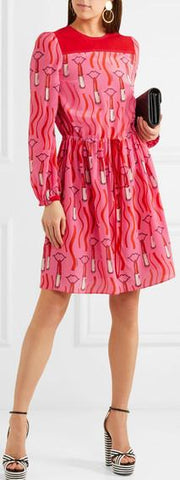 Printed Silk Crepe De Chine Dress