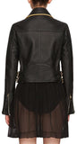 'The Biker' Regimental-Trimmed Genuine Leather Biker Jacket - DESIGNER INSPIRED FASHIONS