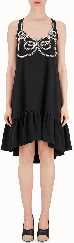 Black Silk Embellished Dress