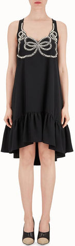 Black Silk Embellished Dress