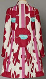 Printed Wool Coat with Bow