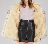 Fox Fur-Lined Parka Coat