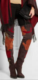 'Allison' Patchwork Over-the-Knee Suede Boot, Oxblood - DESIGNER INSPIRED FASHIONS