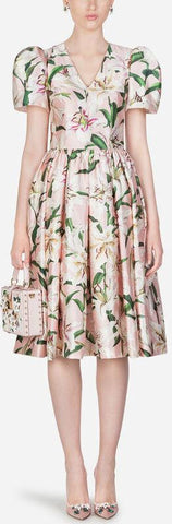 Lily Printed V-Neck Dress