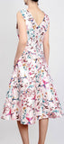 Floral Printed Fit & Flare Dress with Embroidery