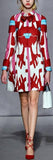 Printed Wool Coat with Bow