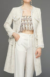 Fringe-Trimmed Tweed Coat