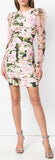Ruched Floral Mini Dress